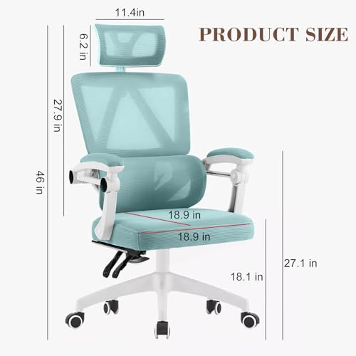 Ergonomic Office Chair High Back Mesh Desk Chair with Lumbar Support and Adjustable Headrest Computer Gaming Chair Executive Swivel Chair work chair