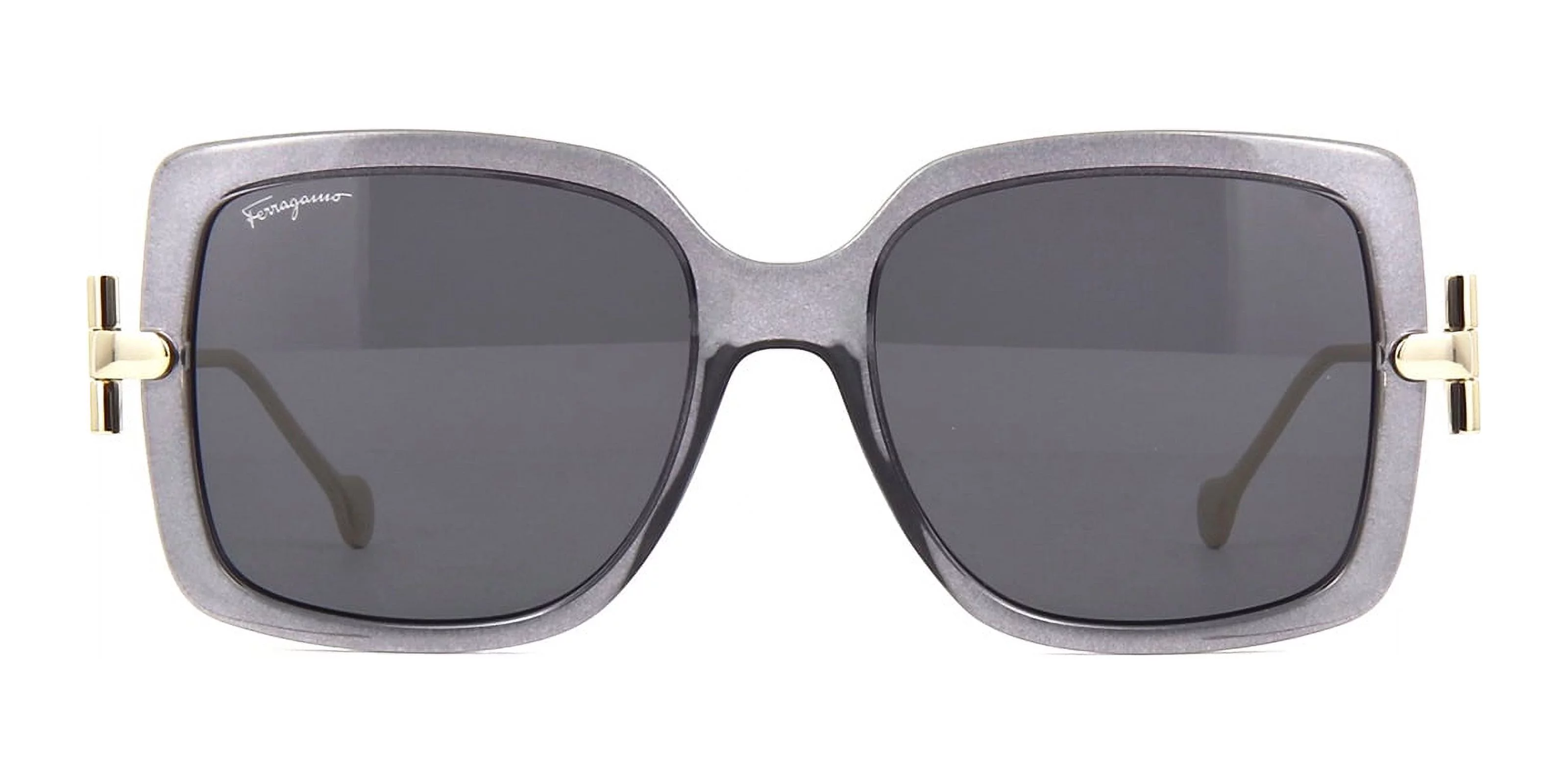 Salvatore Ferragamo SF 913S Plastic Womens Square Sunglasses Transparent Grey 55mm Adult