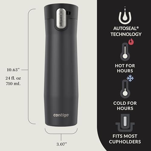 Contigo AUTOSEAL West Loop Vacuum-Insulated Stainless Steel Travel Mug with Easy-Clean Lid 20 oz Sake