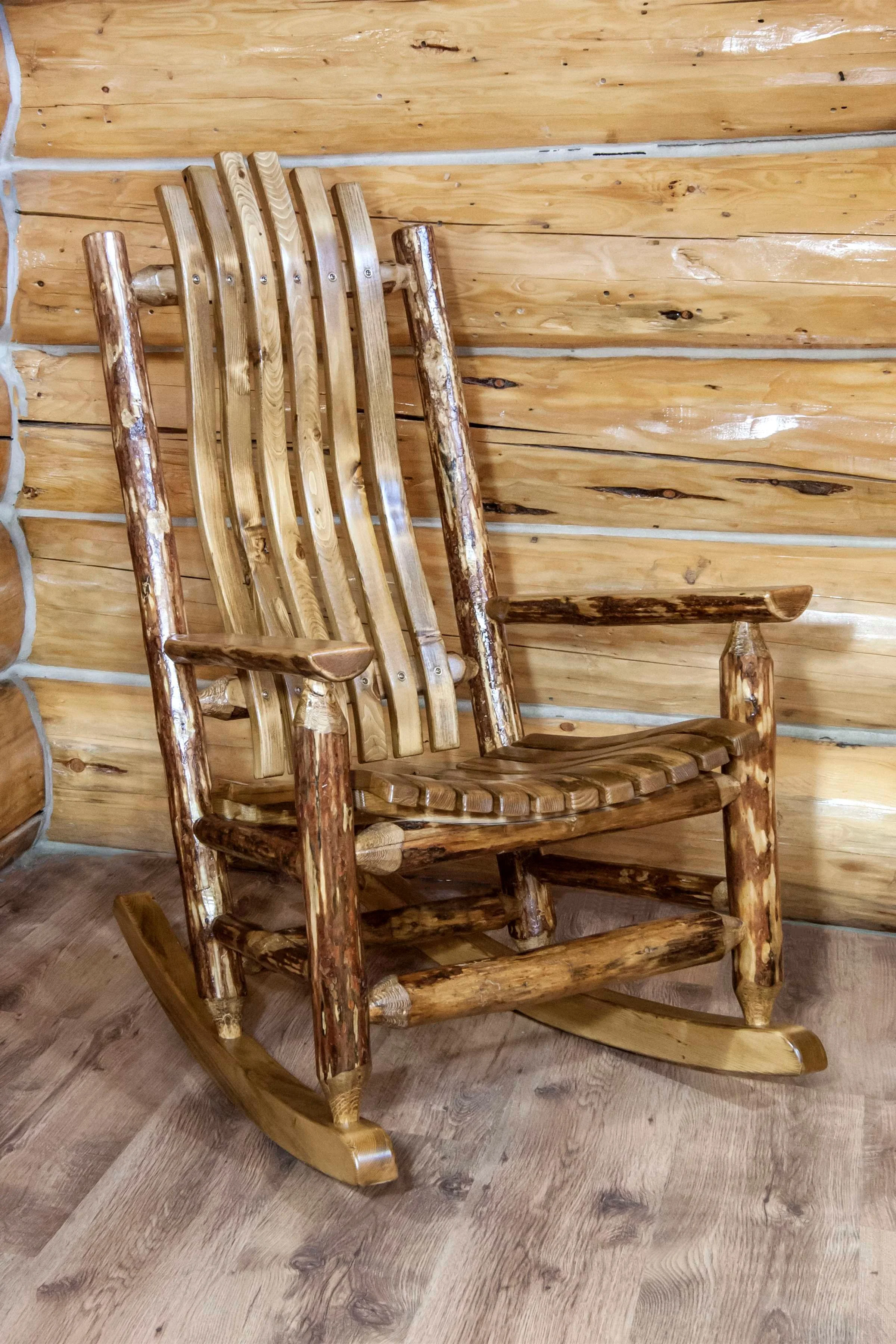 Glacier Country Collection Adult Log Rocker