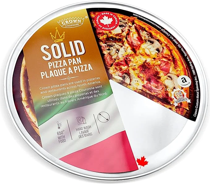 Crown Pizza Pan 16 inch, 1 Pack, Sturdy, Rust Free, Pure Aluminum, Made in Canada, 16 inch Pizza Pan