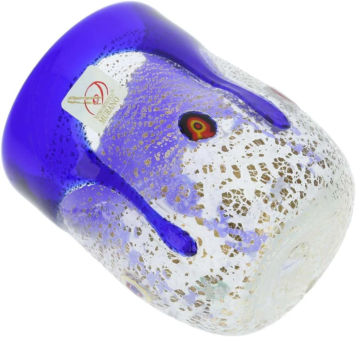 Murano Drinking Glass - Silver Mosaic