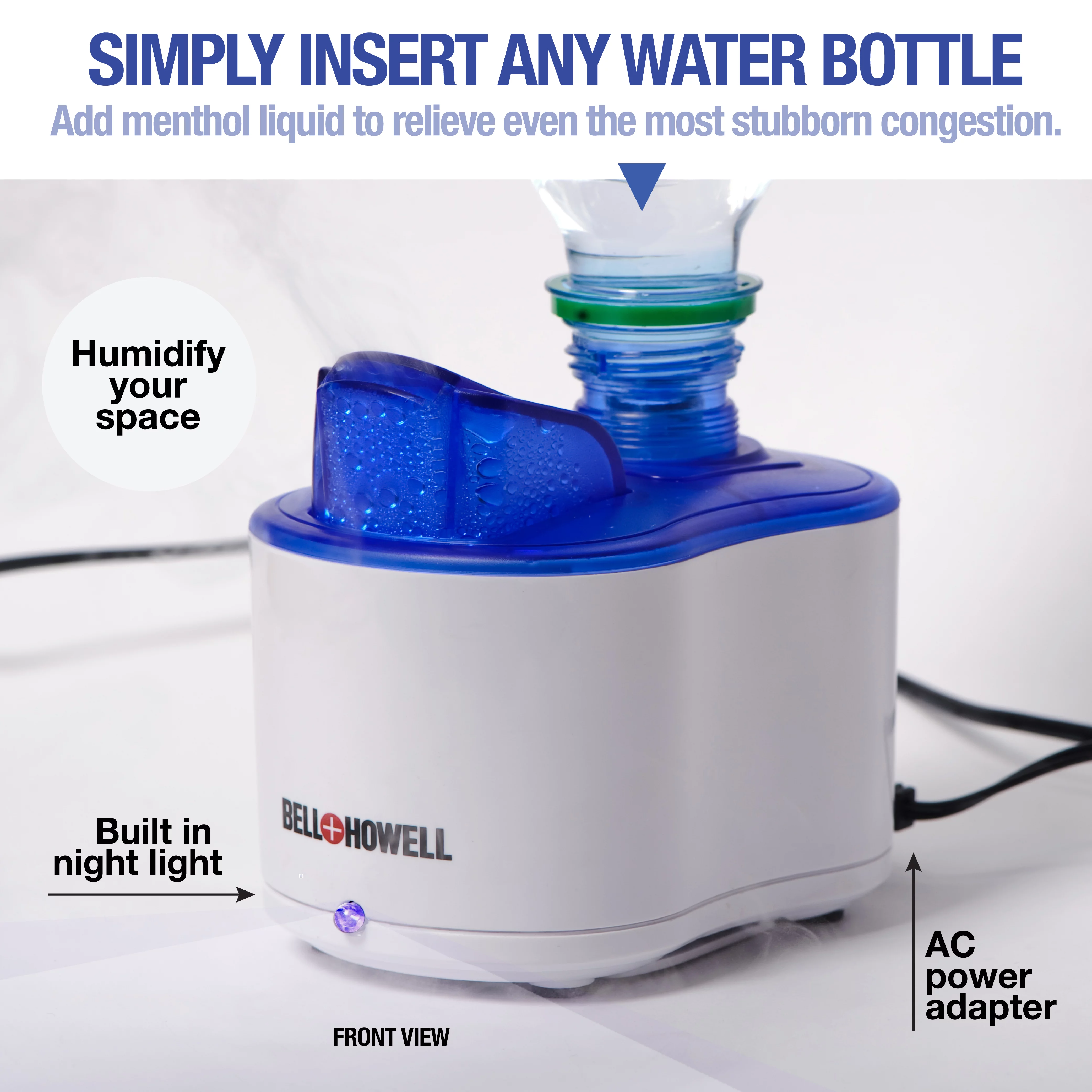 Bell+Howell® Sonic Breathe Ultrasonic Personal Humidifier Portable Humidifier