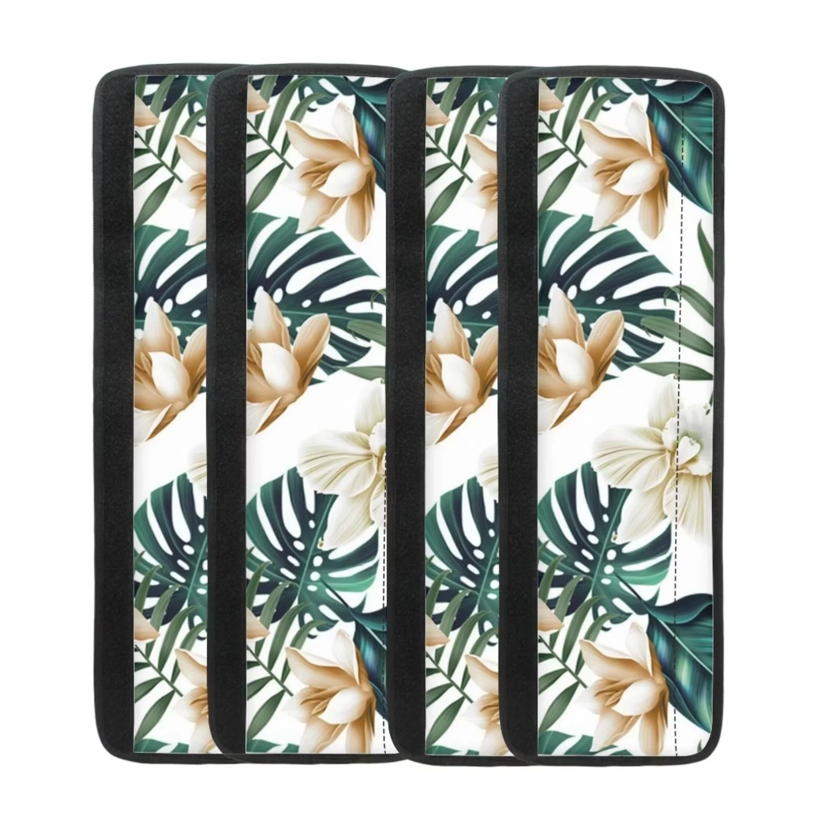 Kuiaobaty 4 Packs Flowers Refrigerator Door Handle Cover Resistant to Wear Palm Leaves Kitchen Appliance Decor Handles Fridge Oven Microwave Dishwasher Protector