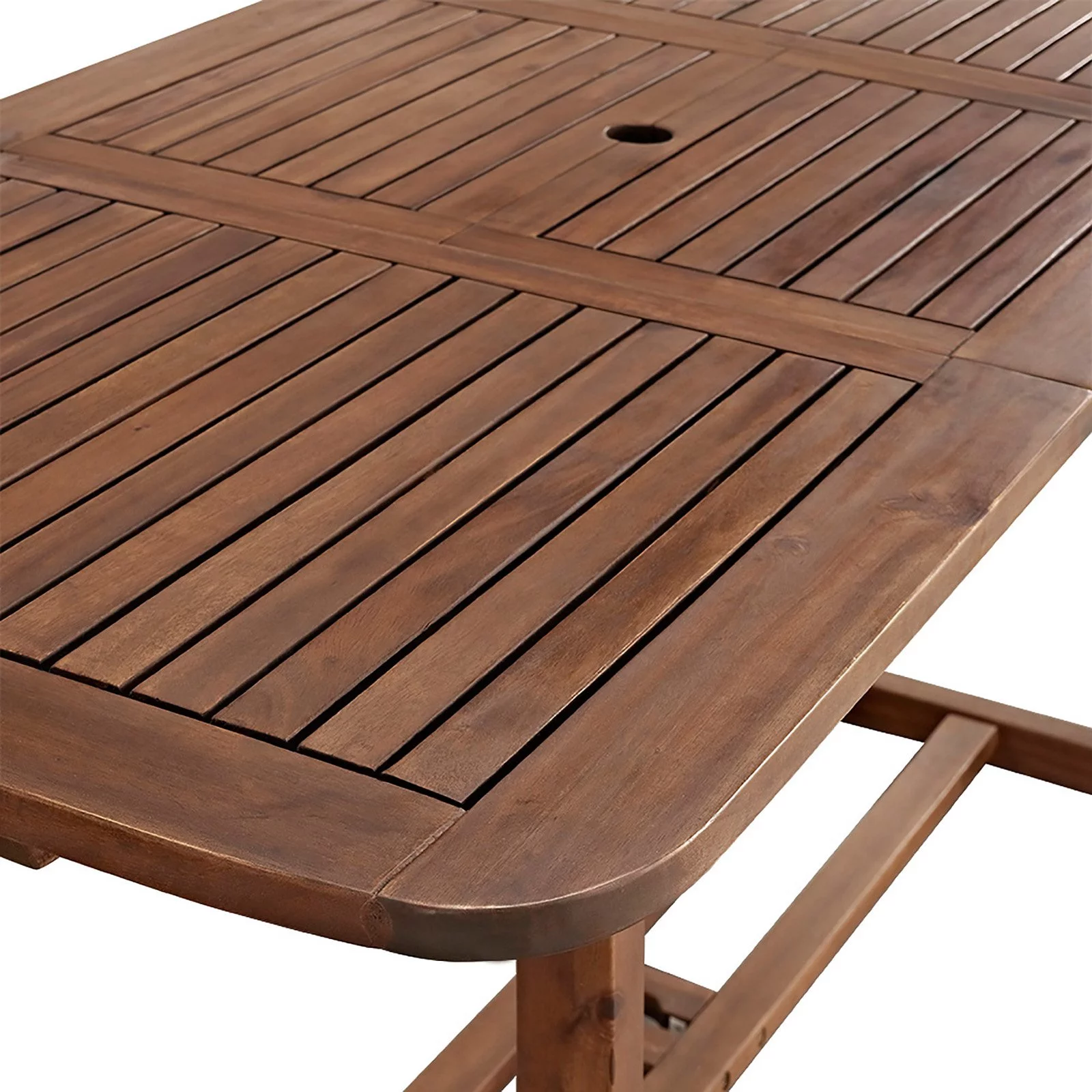 Acacia Wood Patio Extendable Dining Table, Brown