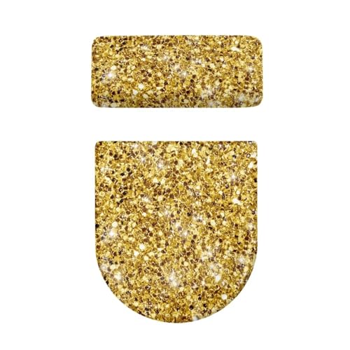 Christmas Bow Bell Toilet Tank Lid Cover and Toilet Seat Lid Cover 2 Pcs Set Toilets Covers with Elastic Cloth Fits Most Toilets Tanks & Lids