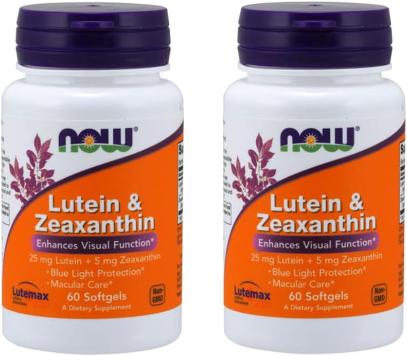 NOW Supplements, Lutein & Zeaxanthin with 25 mg Lutein and 5 mg Zeaxanthin, 60 Softgels (2 Pack)