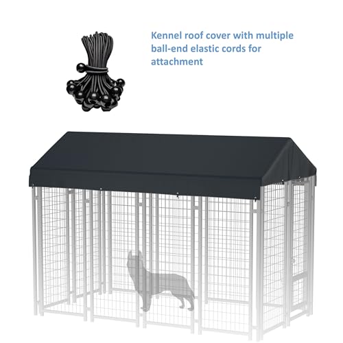 10' x 10' Dog Kennel Cover 600D Heavy Duty Waterproof Replaceable Dog Kennel Top Cover - Gray (Top Cover Included Only)