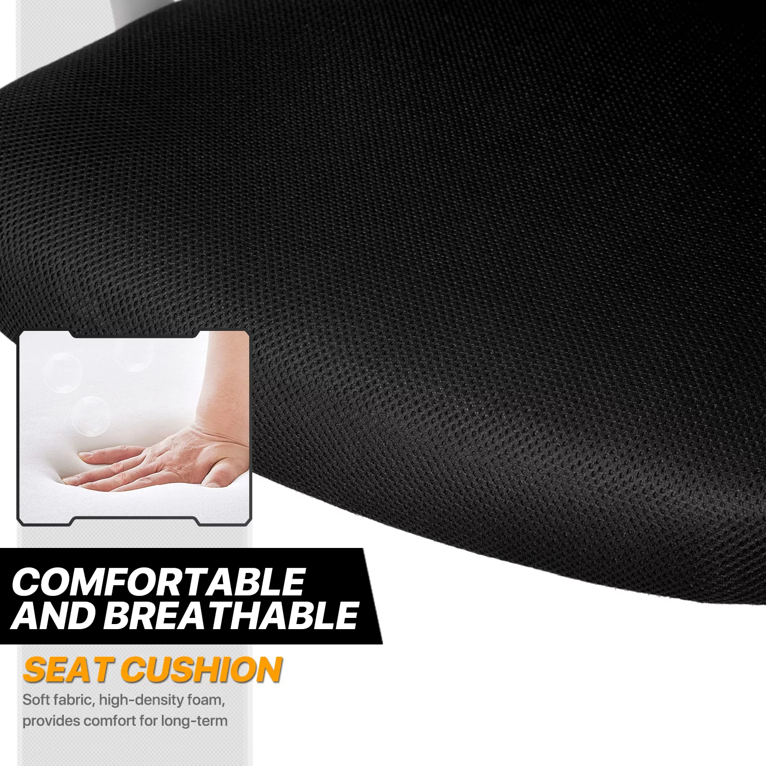 MoNiBloom Office Computer Mesh Task Chair, High Back Rolling Seat with Adjustable Headrest, Black