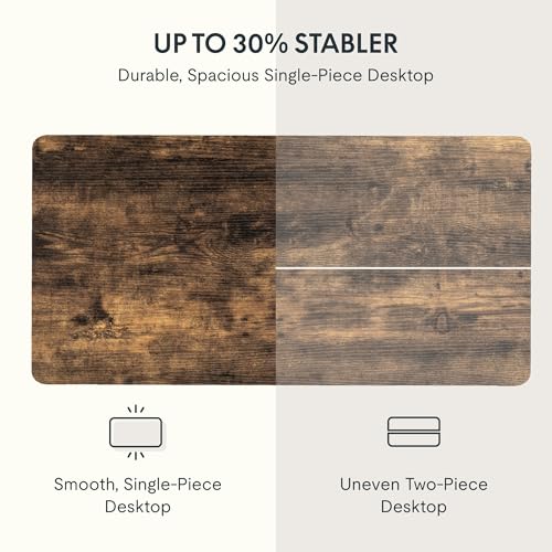 FLEXISPOT EN2 Whole-Piece Standing Desk with Clamp Power Strip, 55 x 28” Electric Stand Up Height Adjustable Desk with Cable Management (Black Frame + 55