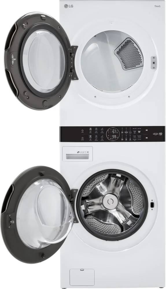 LG WKG101HWA Front Load White Stacked Unit with 4.5 cu. ft. Washer & 7.4 cu. ft. Dryer