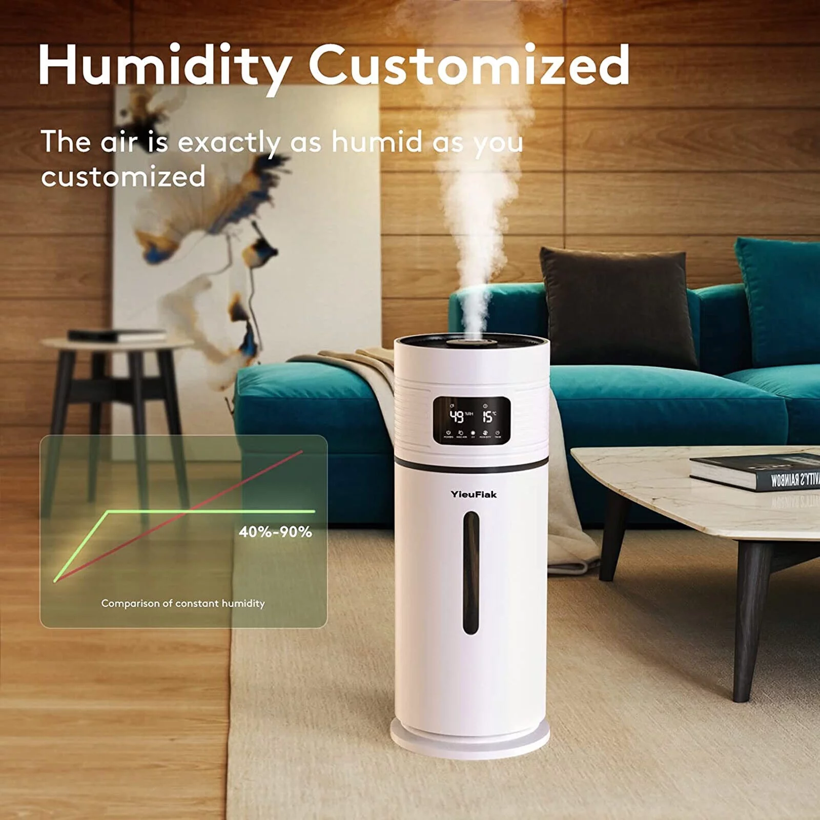 Miumaeov 4 Gal Cool Mist Air Humidifier Ultrasonic for Large Room Essential Oils Diffuser