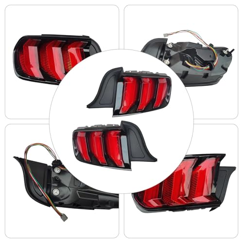 For 2015-2020 Ford Mustang LED Tail Lights - Complete Pair Set - OEM Style Direct Fit - Plug and Play Installation