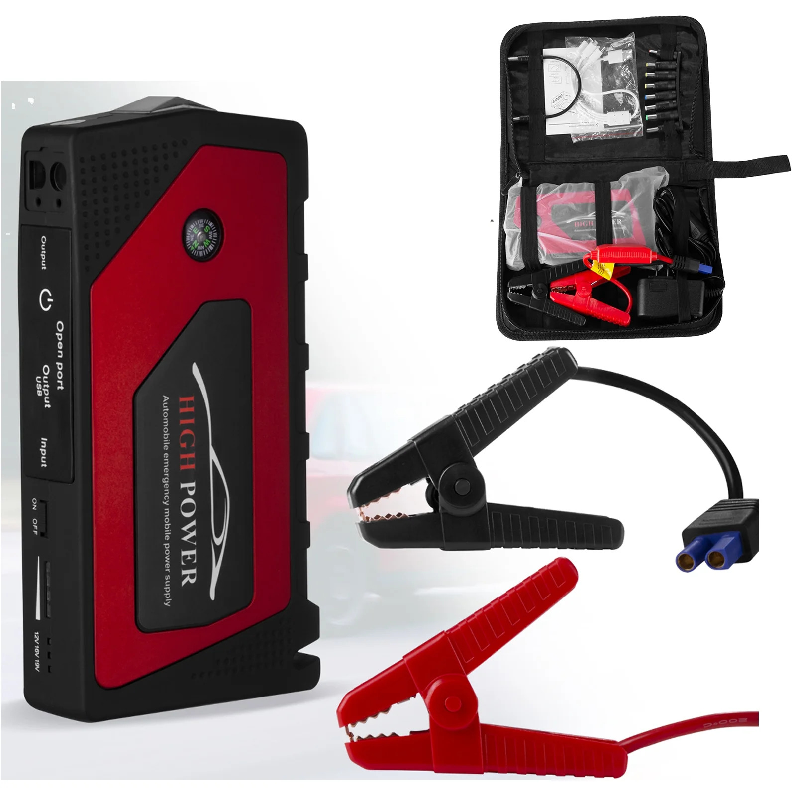 69800mAh Car Jump Starter Portable 4 USB Port Charger LED Flashlight Power Bank 12V Battery Booster