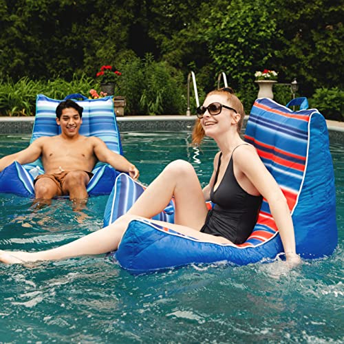Big Joe Captain's Float No Inflation Needed Pool Lounger, Double Sided Mesh, Quick Draining Fabric