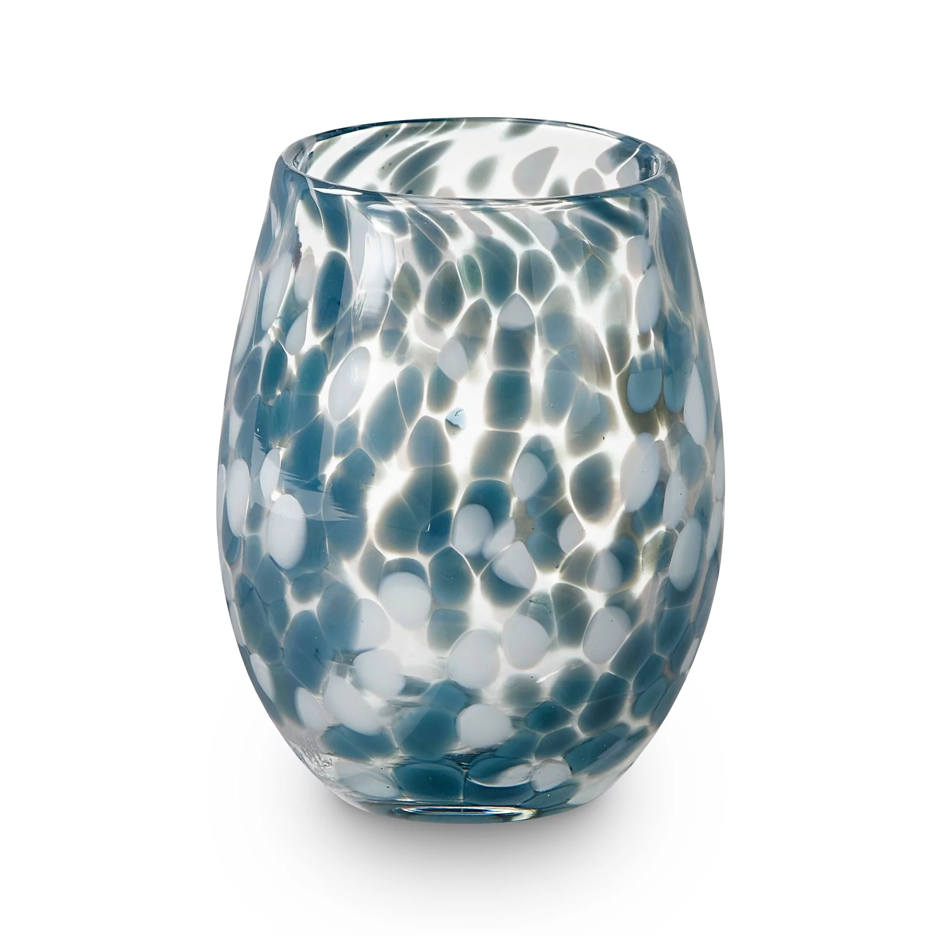 TAG Confetti Stemless Wine Glass, Teal (G16200)