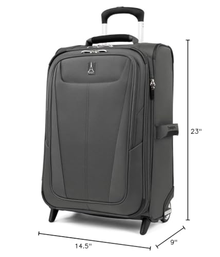 Travelpro Maxlite 5 Softside Expandable Upright 2 Wheel Carry on Luggage, Lightweight Suitcase, Men and Women, Burgundy, Carry On 22-Inch