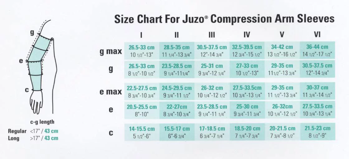 3511 Dynamic Lymphedema Armsleeve w/Shoulder Strap - 20-30 mmHg Reg Long 3511CHL-P