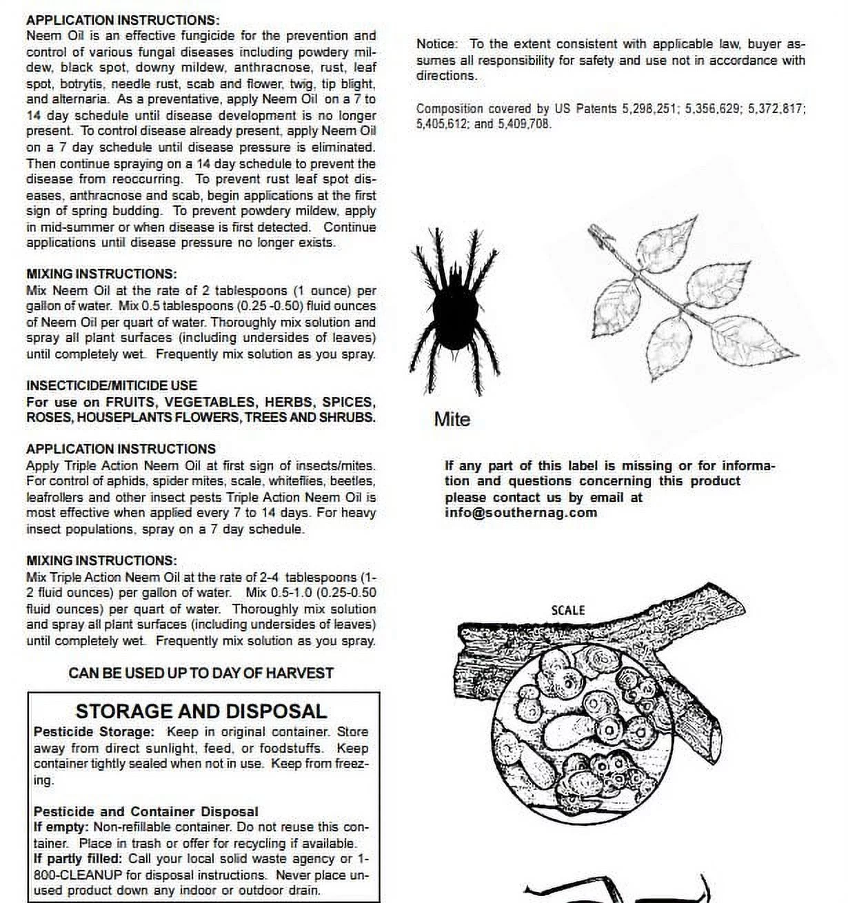 Triple Action Neem Oil – Fungicide/Insecticide/Miticide – 16 fl oz Bottle by Southern Ag