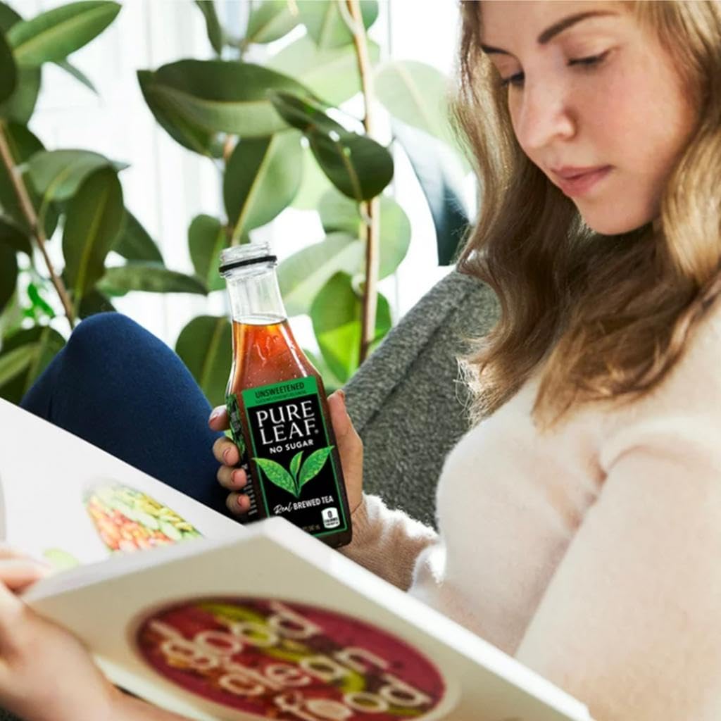 Pure Leaf Unsweetened no Sugar Real Brewed Tea 16.9 fl oz 12 Pack by QUALITATT 10