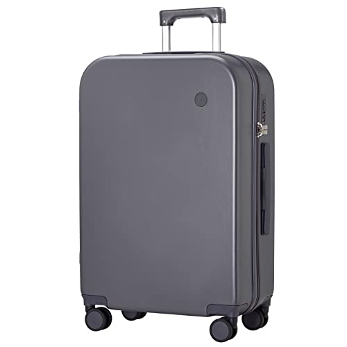 mixi Upgrade Carry on Luggage 14 Inch Underseat Personal Item Suitcases with Spinner Wheels, Hardside Rolling Suitcase PC with TSA Lock Lightweight Travel Case, Fine Grid Black