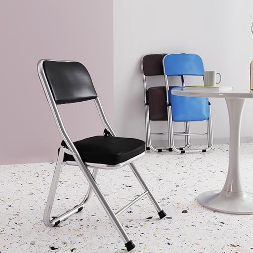 Folding Chairs with Padded Seats - Folding Chairs with Cushion, Metal Folding Chair Space Saving for Office, Outdoor, Indoor, Dining, Party(Color:Purple)