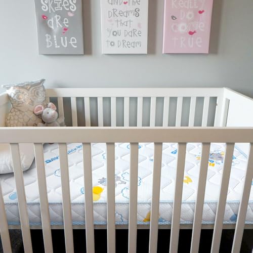 Premium Crib & Toddler Mattress,100% Knitted Fabric, Premium Fleece Surface-Hypoallergenic, 5