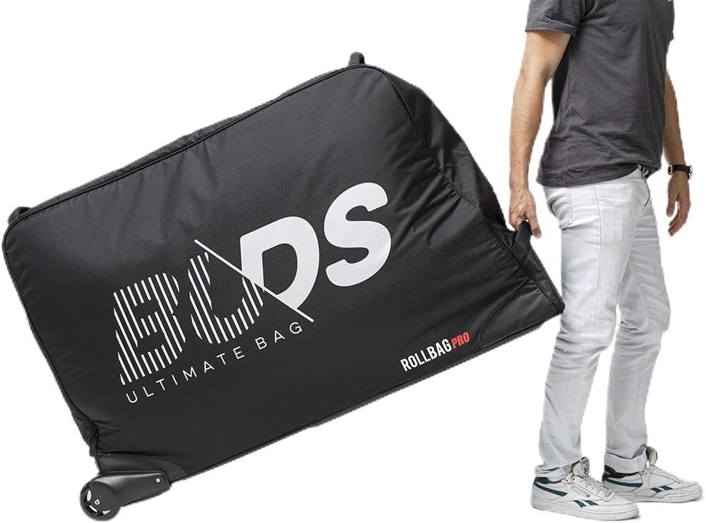 ROLLBag Pro Plus NEW 2023 - Bike Travel Case Special Air Travel - Maximum Strength & Resistance - Offset Wheels, Rigid Bottom, PE Board Reinforcements, Ergonomic Handles, All Accessories - Buds-Sports
