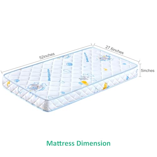 Premium Crib & Toddler Mattress,100% Knitted Fabric, Premium Fleece Surface-Hypoallergenic, 5