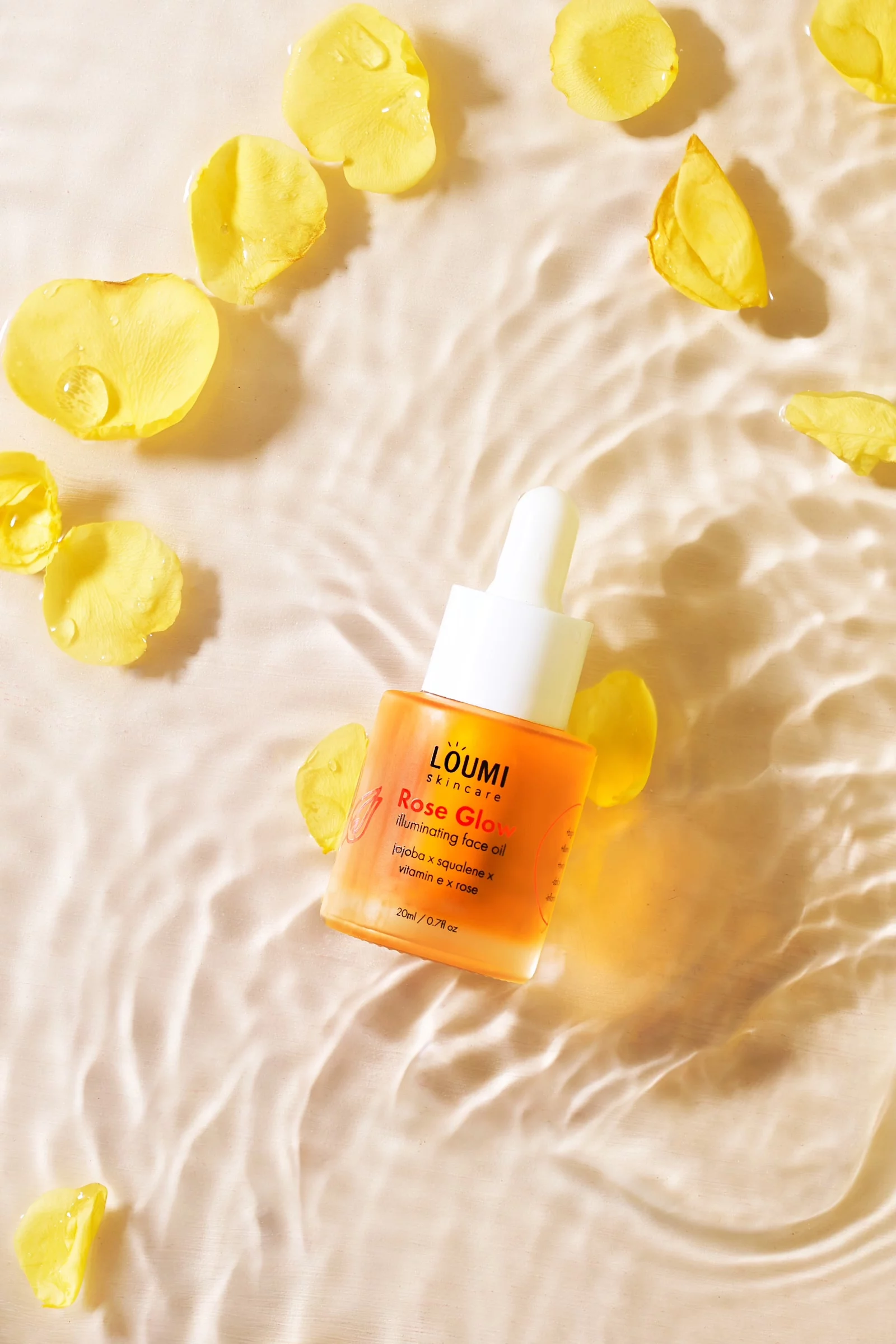 Rose Glow Anti-Aging Serum LOUMI Skincare, With Jojoba Oil, Rosehip Oil, Jasmine, And Sea Buckthorn Oil For Fine Lines And Brightening, Paraben-Free, Sulfate-Free, Cruelty-Free, Made In The US