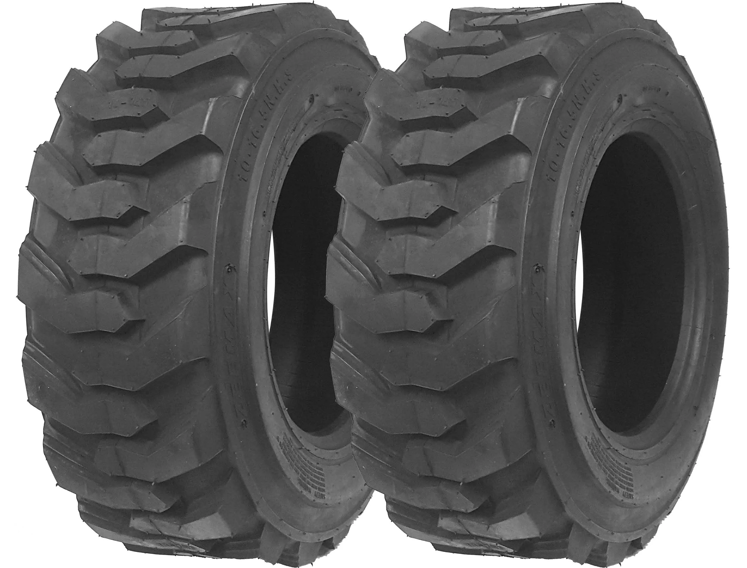 Set 2 New ZEEMAX Heavy Duty 10-16.5  Skid Steer Tires for Bobcat w/ Rim Guard