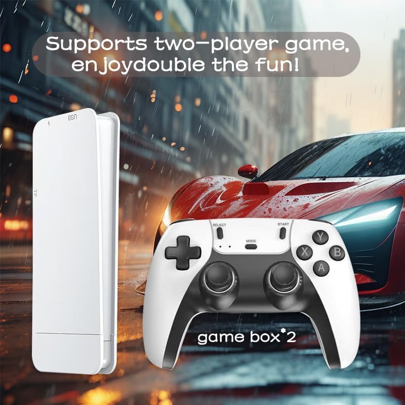 Upgrade Wireless Retro Game Console Stick, Nostalgia Gaming Stick, Plug & Play TV Video Gaming Stick with 128G & 30000+ Games, 4K HDMI Output,2.4G Wireless Controllers (128g(30000 Games))