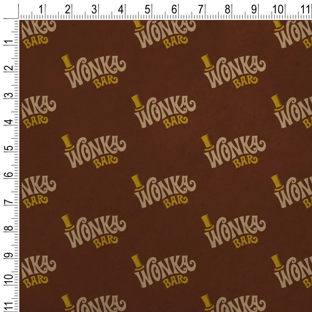 Willy Wonka and the Chocolate Factory Wonka Bar Logo Premium Kraft Roll Gift Wrap Wrapping Paper
