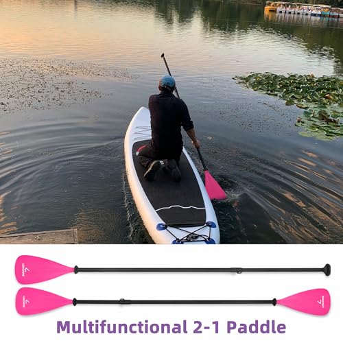 LEDONNE SUP Paddle 4-Piece Adjustable Kayak Paddle Floating Lightweight Paddle Board Oar with Aluminum Alloy Shaft and 2 Nylon Blades Best Price Based on Our 3 Million Sets Per Year 500 bought monthly