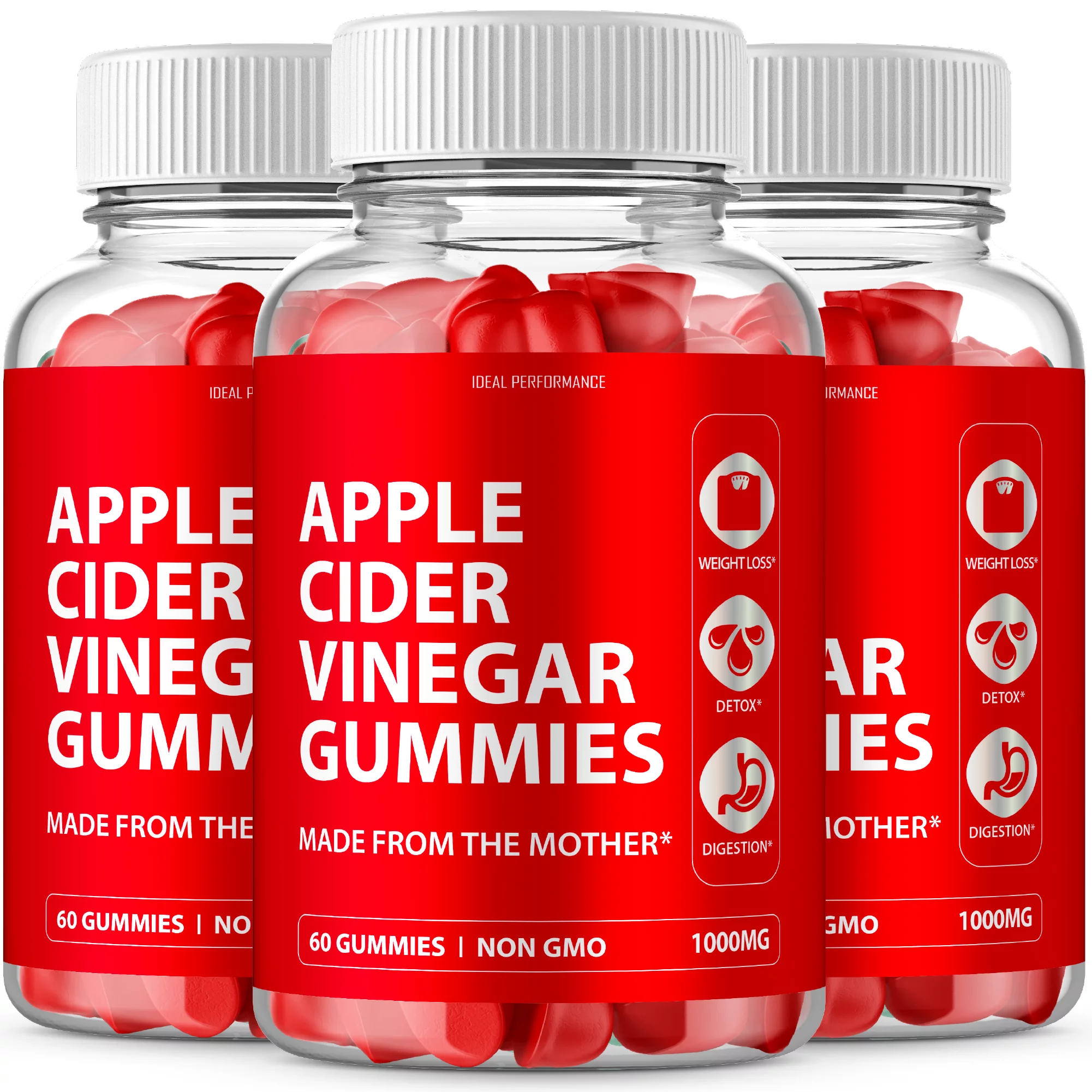 ACV with the Mother Diet Gummies for Digestion, Weight Loss (180 Gummies)