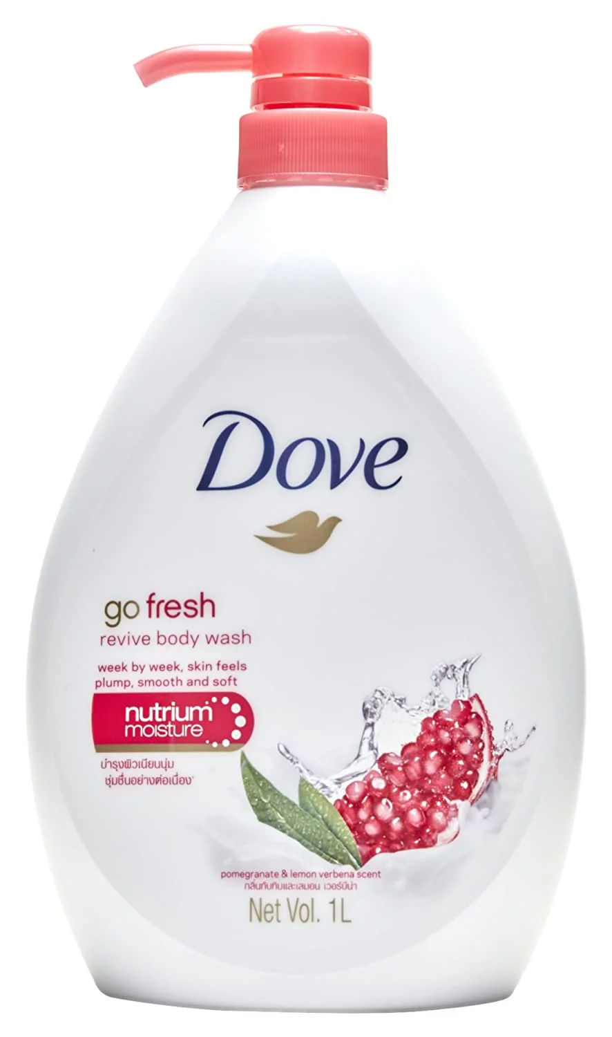 Dove Go Fresh Revive Body Wash, Pomegranate and Lemon Verbena Scent, 33.8Ounce (1 Liter) International Version