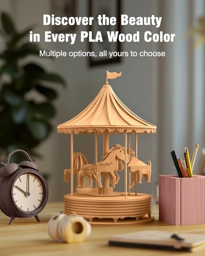 SUNLU Real Wood Fiber PLA Filament, Neatly Wound 1.75mm Dimensional Accuracy +/- 0.03mm, Fit Most FDM 3D Printers, 4kg in Total, 1kg per Spool, 4 Pack,（Wood+Fiber Cherry+Fiber Maple+Fiber Walnut）