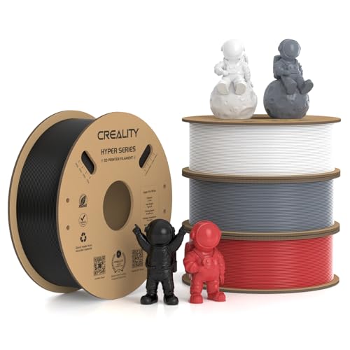 Creality Hyper PLA Filament 1.75mm, 30-600mm/s High Speed 3D Printer Filament, Dimensional Accuracy +/-0.02mm, Fit Most FDM 3D Printers, 4 Pack 1kg Spool(2.2lbs), Black & White