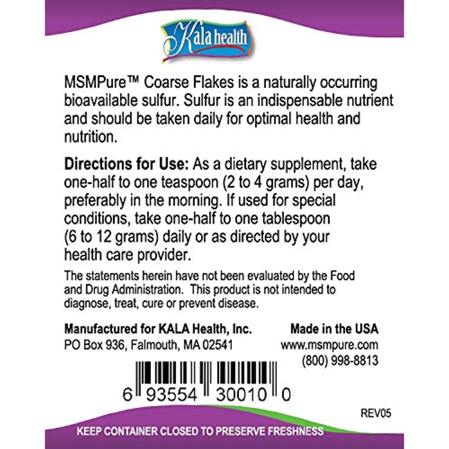 MSMPure Course Flakes 1 lb