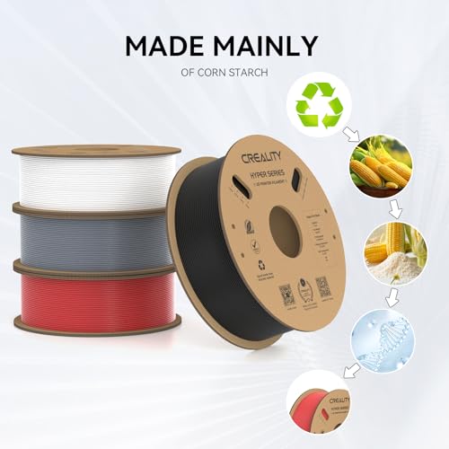 Creality Hyper PLA Filament 1.75mm, 30-600mm/s High Speed 3D Printer Filament, Dimensional Accuracy +/-0.02mm, Fit Most FDM 3D Printers, 4 Pack 1kg Spool(2.2lbs), Black & White