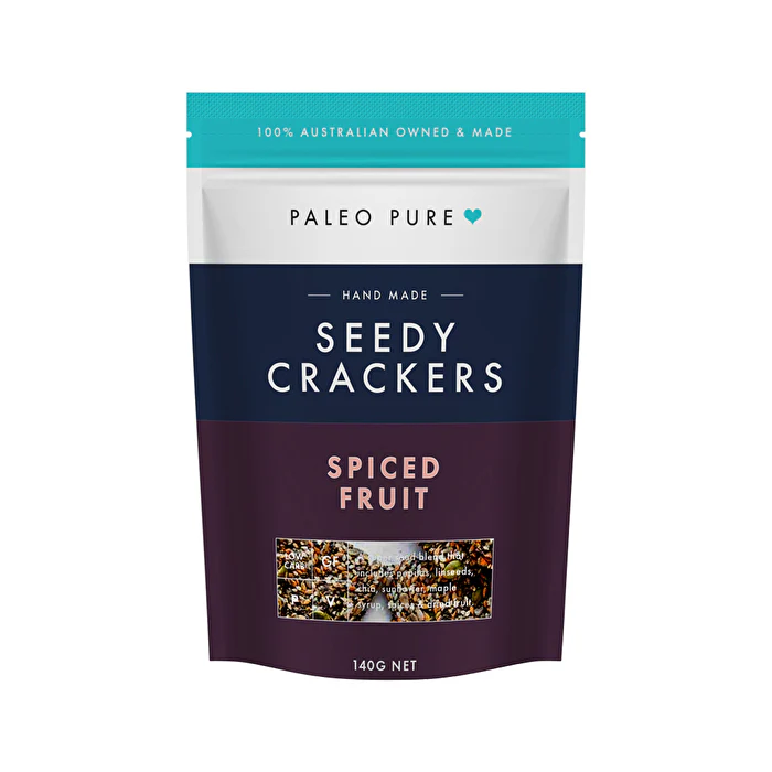 Paleo Pure Seedy Crackers Spiced Fruit 140g