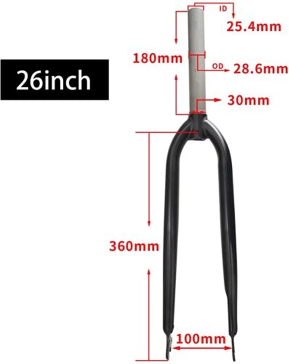 CDHPOWER Threadless 26 inch Bicycle Fork Fixed Bicycle MTB Road Cruiser Bike Fork