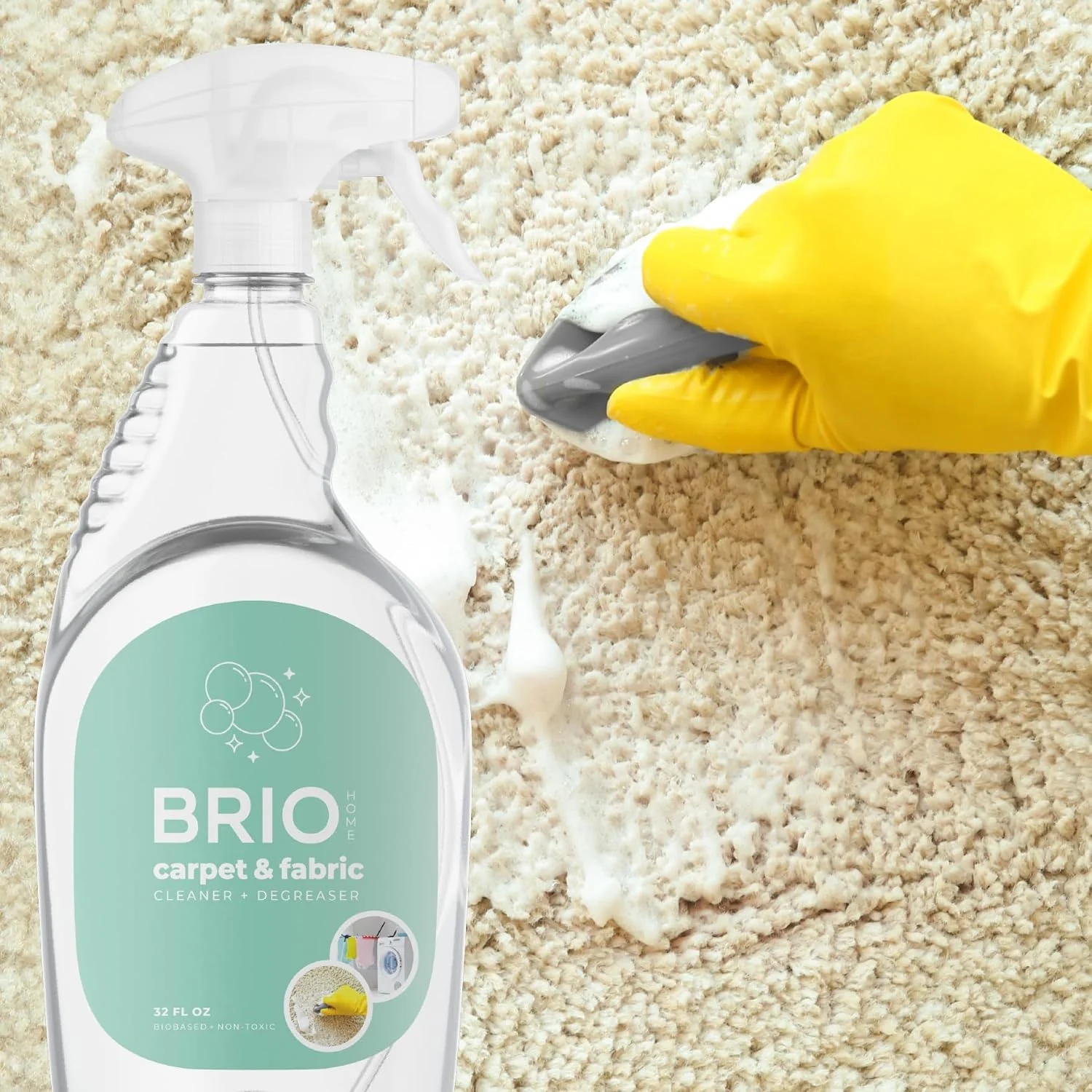 Carpet & Fabric, Scent, Biobased Carpet Cleaner & Stain Remover, Degreaser, Spot Treatment, Fabric Spray, Pretreat Laundry, Shoe Cleaner, 32 Fl Oz Ea, 4 Count