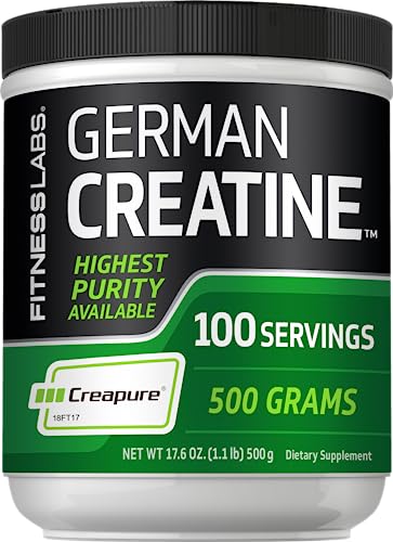 Fitness Labs German Creatine Monohydrate Powder | 1.1 lb | Creapure Fitness Supplement | 100 Servings