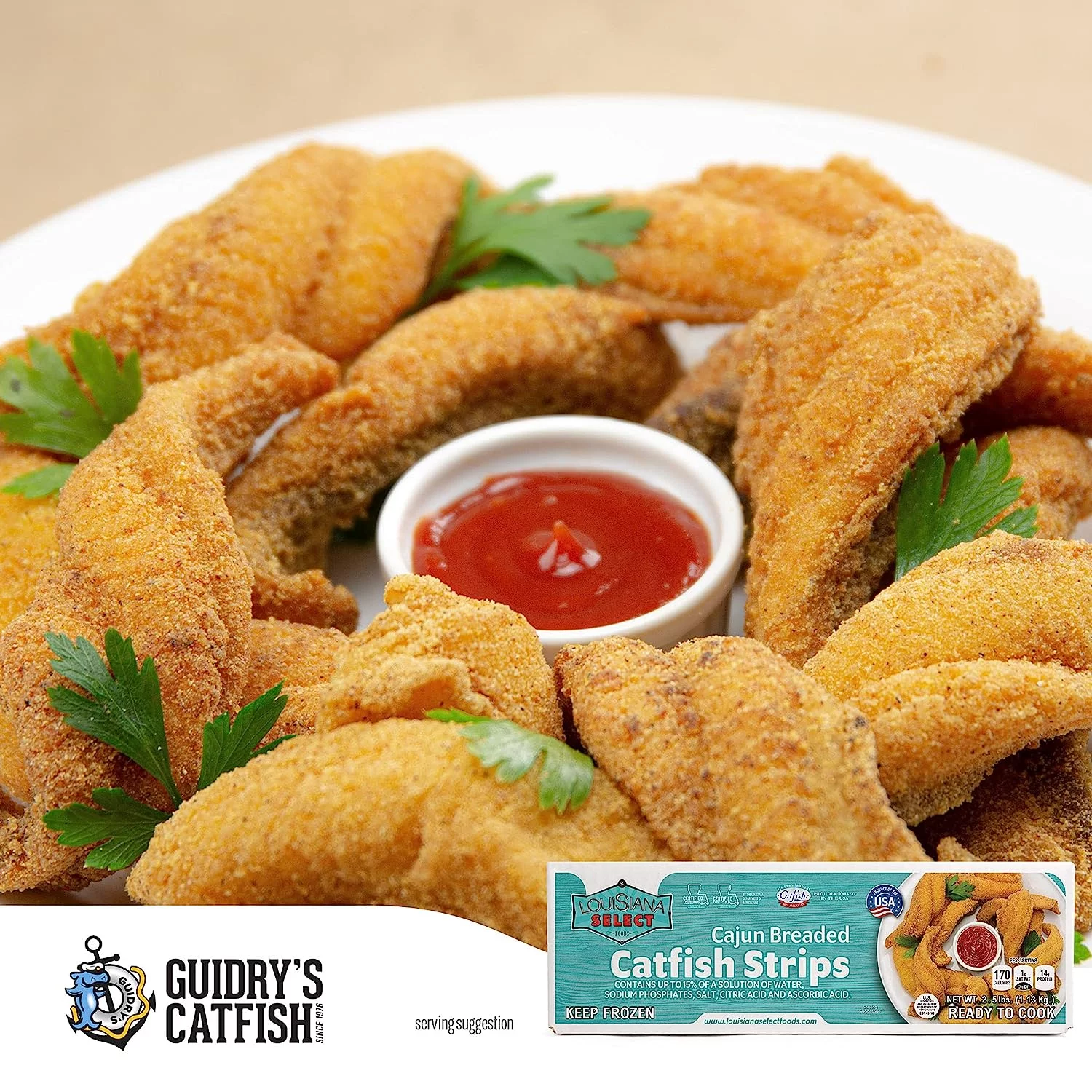 Guidry's Breaded LA Select Catfish Fillet Strips 2.5lb