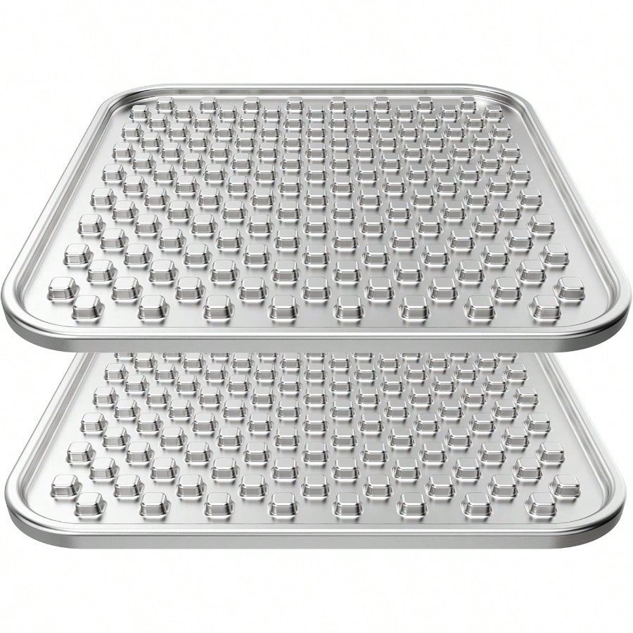 Double Layer Stainl Steel Lick Mat for Dogs Cats ChewProof NonSlip Anxiety Relief Whisker Friendly DishwasherSafe Slow Feeder Pad[2Pack]