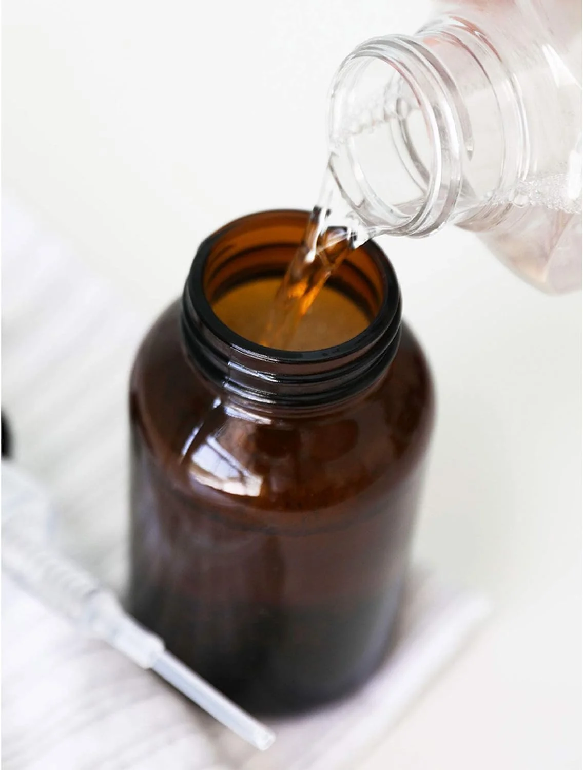 Foaming + Non-Foaming Amber Glass Soap Dispenser Set With Caddy Stand, 8.5Oz/16Oz (Copper)