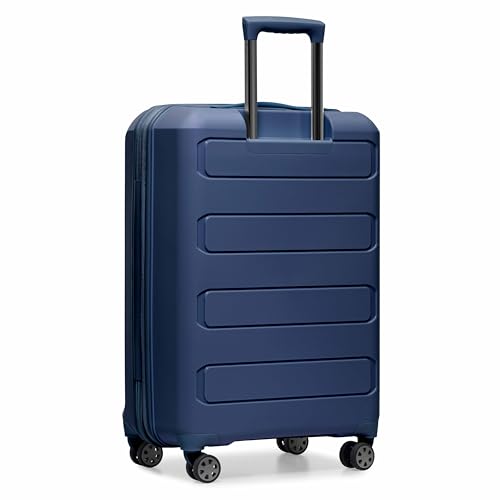 Traveler's Choice Pagosa Indestructible Hardshell Expandable Spinner Luggage, Black, 22