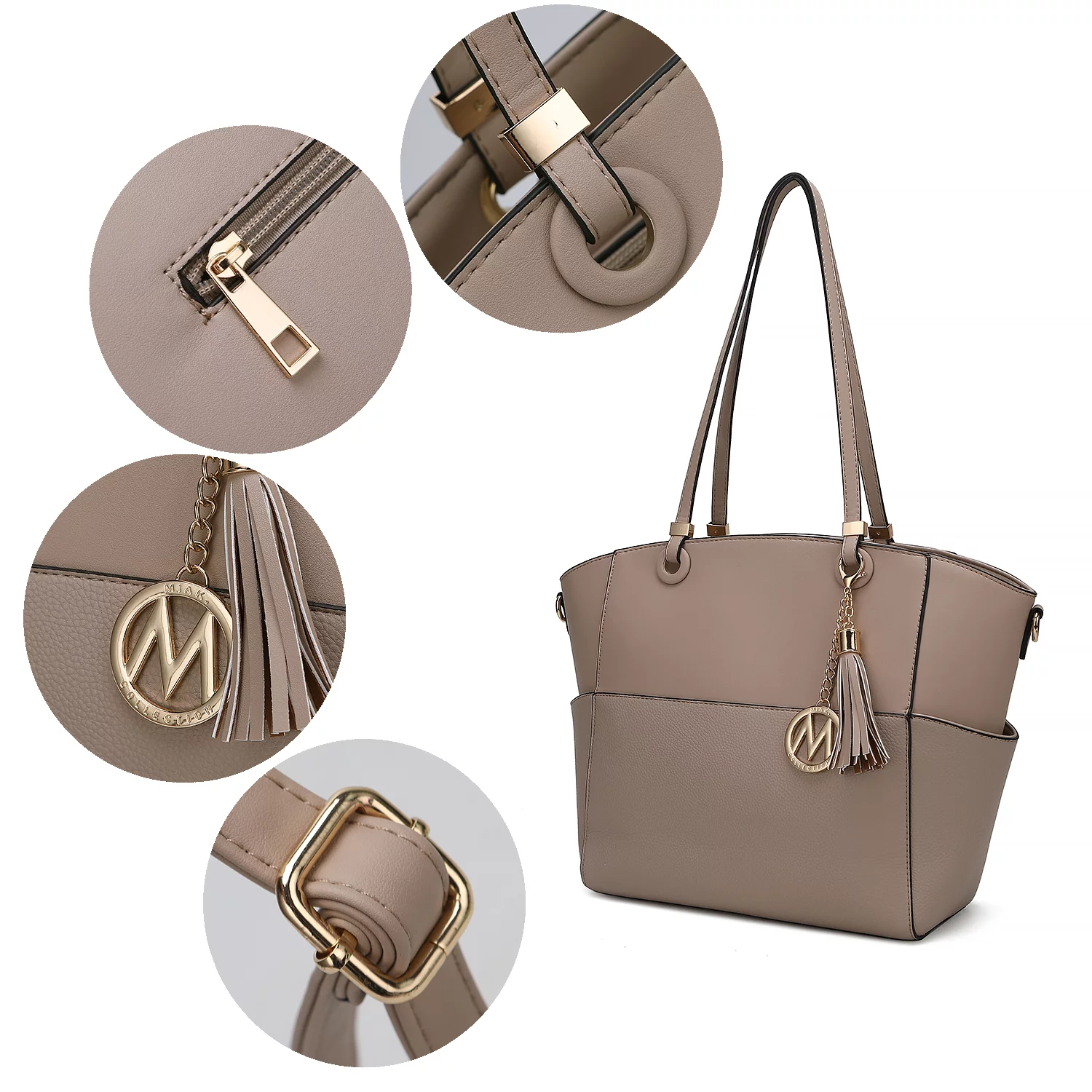 Prisha Vegan Leather Womens Tote Bag with Wallet - 2 pieces by Mia K