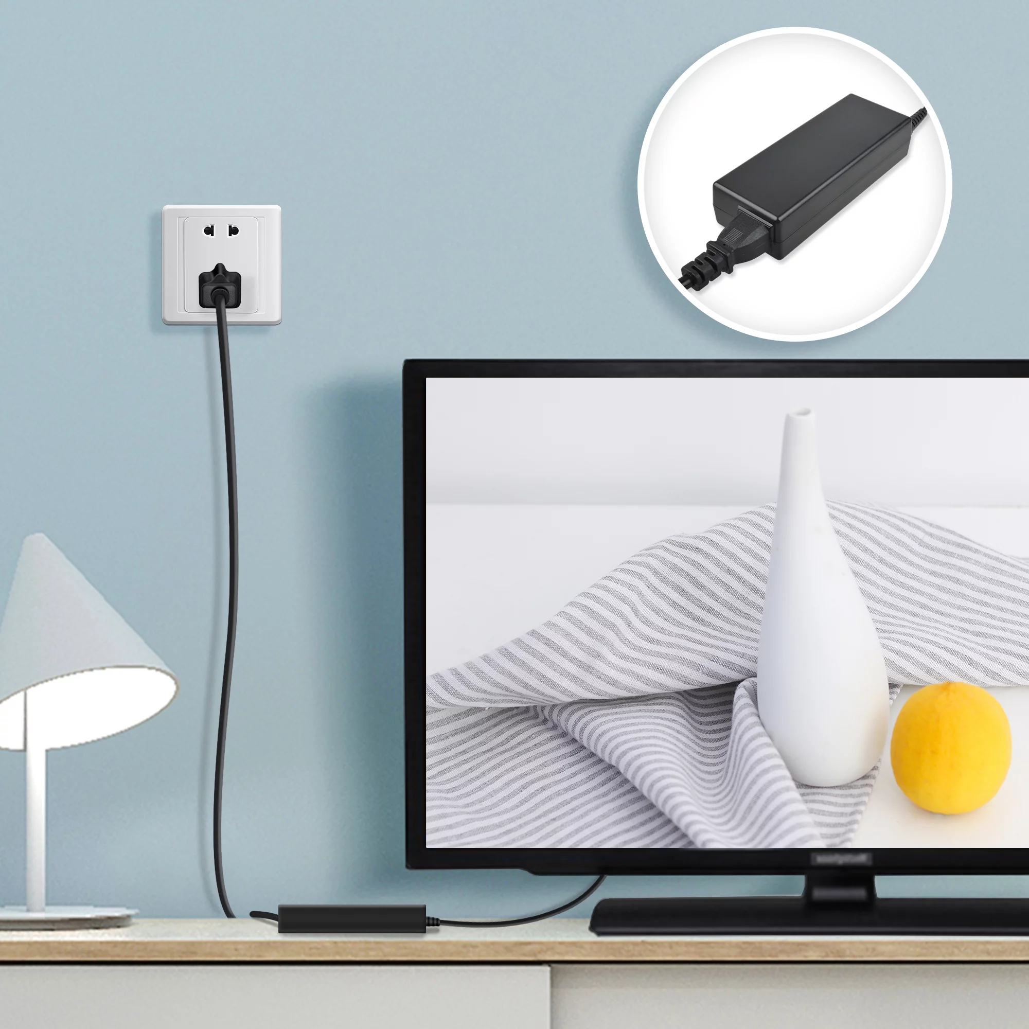 PwrON Compatible Global AC / DC Adapter Replacement for Samsung C27FG70 C27FG70FQ C27FG70FQC LC27FG70FQCXXF 27